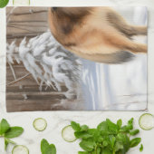 ベルギーテルブレンそれを雪のクリスマスに聞かせ キッチンタオル (折り畳み)