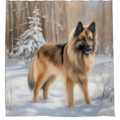 ベルギーテルブレンそれを雪のクリスマスに聞かせ シャワーカーテン (正面)