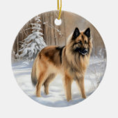 ベルギーテルブレンそれを雪のクリスマスに聞かせ セラミックオーナメント (正面)
