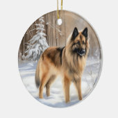 ベルギーテルブレンそれを雪のクリスマスに聞かせ セラミックオーナメント (左)