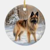 ベルギーテルブレンそれを雪のクリスマスに聞かせ セラミックオーナメント (裏面)