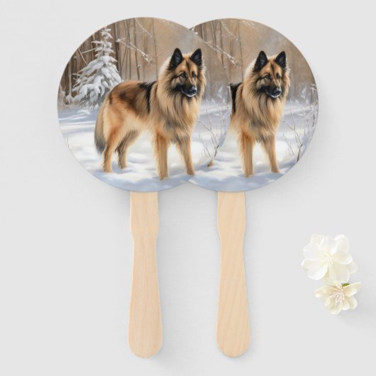 ベルギーテルブレンそれを雪のクリスマスに聞かせ ハンドファン (正面&裏面)