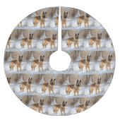 ベルギーテルブレンそれを雪のクリスマスに聞かせ ブラッシュドポリエステルツリースカート (正面)