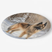 ベルギーテルブレンそれを雪のクリスマスに聞かせ ペーパープレート (アングル)