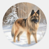 ベルギーテルブレンそれを雪のクリスマスに聞かせ ラウンドシール (正面)