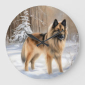 ベルギーテルブレンそれを雪のクリスマスに聞かせ ラージ壁時計 (正面)