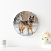 ベルギーテルブレンそれを雪のクリスマスに聞かせ ラージ壁時計 (ホーム)