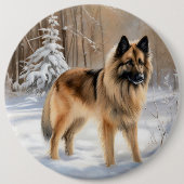 ベルギーテルブレンそれを雪のクリスマスに聞かせ 缶バッジ (正面)