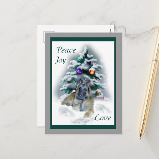 ベルギーテルブレンのクリスマス シーズンポストカード (正面/裏面インサイチュ)