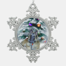 ベルギーテルブレンのクリスマス スノーフレークピューターオーナメント