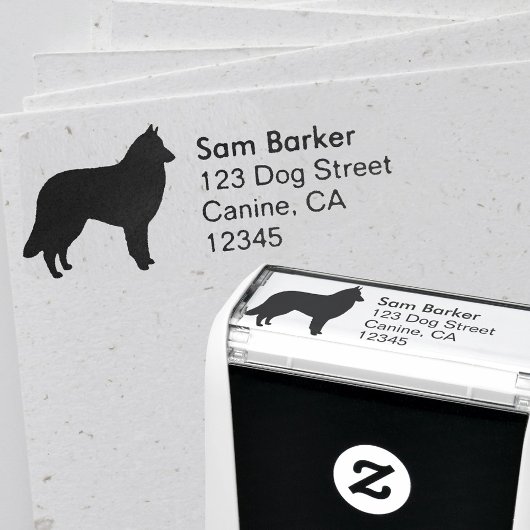 ベルギーテルブレンドッグシルエット差出人住所 セルフインキングスタンプ