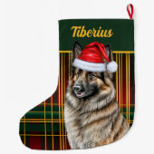ベルギーテルブレン休日のプレイドと犬の名前 ラージクリスマスストッキング (裏面)