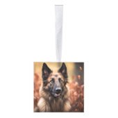 ベルギーテルブレン名2つの写真クリスマスホリデー キューブオーナメント (右)