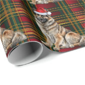 ベルギーテルブレン犬とホリデープレイドクリスマス ラッピングペーパー (ロールコーナー)