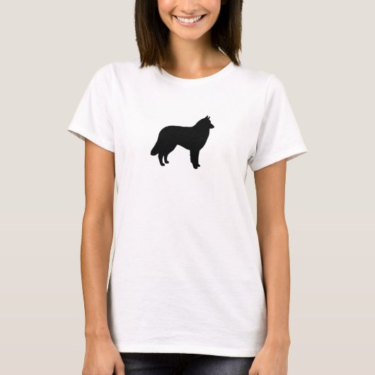 ベルギーテルブレン犬の毛のシルエット Tシャツ (正面)