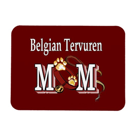 ベルギーテルブレン犬MOM マグネット (横)