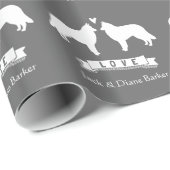 ベルギーテルブレン結婚シルエットと文字 ラッピングペーパー (ロールコーナー)