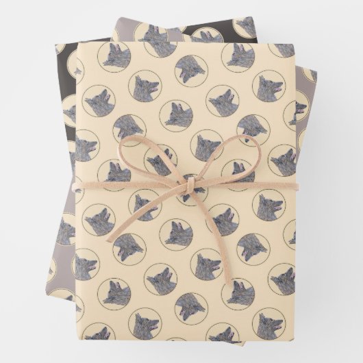 ベルギーテルヴューンシェパードマホガニー絵を描ズアート ラッピングペーパーシート (インサイチュ)