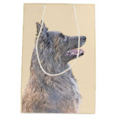 ベルギーテルヴル絵画ンの – かわいいオリジナルドッグアート ミディアムペーパーバッグ (裏面)