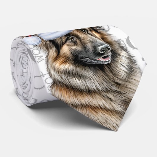 ベルギーテルヴレンおもしろいウーフクリスマスドッグ恋人 ネクタイ (ロール)