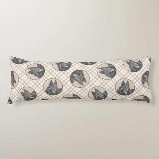 ベルギーテルヴレン絵を描シェパード犬アート ボディピロー (正面)