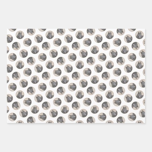 ベルギーテルヴレン絵を描シェパード犬アート ラッピングペーパーシート (正面2)