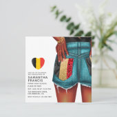 ベルギーデニムガール卒業パーティー招待状 招待状 (スタンド正面)