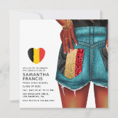 ベルギーデニムガール卒業パーティー招待状 招待状 (正面)