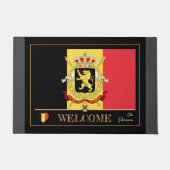 ベルギーハウスマット，ベルギー国旗のスポーツ/ようこそ ドアマット (正面)