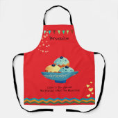 ベルギーバンケーキ引用文バンティンスターズハートレッド エプロン (正面)