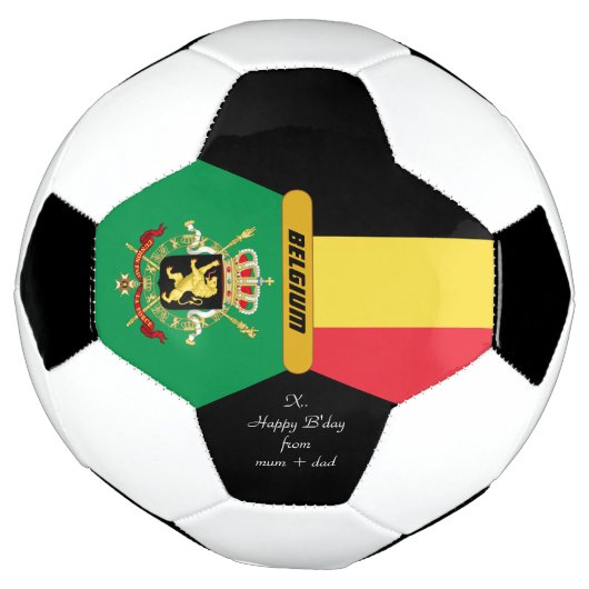 ベルギーパーソナライズされた国旗とサッカーの写真 サッカーボール (回転)