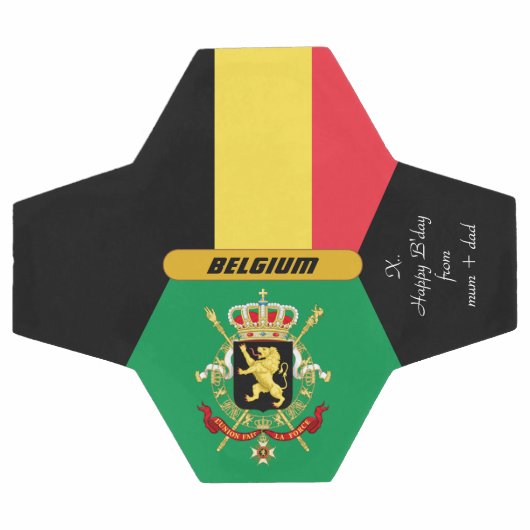 ベルギーパーソナライズされた国旗とサッカーの写真 サッカーボール (フラット)
