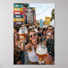 ベルギービール祭りの女性たちの歓喜 ポスター