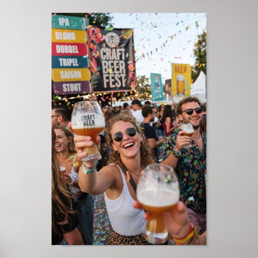 ベルギービール祭りの女性たちの歓喜 ポスター (正面)