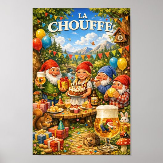 ベルギービール 誕生日お祝いポスター ポスター (正面)