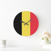 ベルギーフラグ ラージ壁時計 (ホーム)