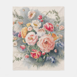 ベルギーフローラエレガンス フリースブランケット