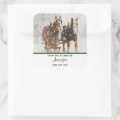 ベルギーホースチームウィンタイクリスマスシーンキッチン スクエアシール (バッグ)