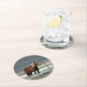 ベルギーホース荷車を引くインパドック紙コースター ラウンドペーパーコースター (インサイチュ)