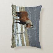 ベルギーホース荷車を引くインパドック装飾用クッション アクセントクッション (裏面(縦))