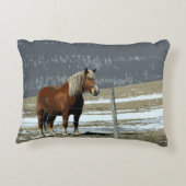 ベルギーホース荷車を引くインパドック装飾用クッション アクセントクッション (裏面)