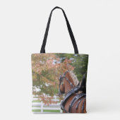 ベルギーホース荷車を引くトート トートバッグ (裏面)