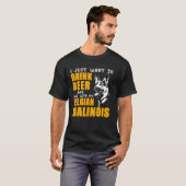 ベルギーマつるリノワでビールを飲む Tシャツ (正面フル)