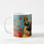 ベルギーマリノイとハートバラバレンタインデー コーヒーマグカップ (左)