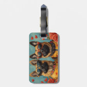 ベルギーマリノイとハートバラバレンタインデー ラゲッジタグ (裏面縦)