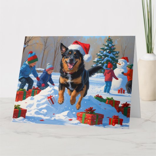 ベルギーマリノイクリスマスフェスティバル雪のシーン カード (正面)