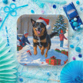 ベルギーマリノイクリスマスフェスティバル雪のシーン ペーパープレート (パーティー)