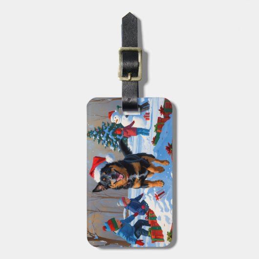 ベルギーマリノイクリスマスフェスティバル雪のシーン ラゲッジタグ (正面縦)