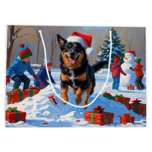 ベルギーマリノイクリスマスフェスティバル雪のシーン ラージペーパーバッグ (裏面)