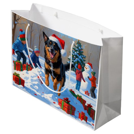 ベルギーマリノイクリスマスフェスティバル雪のシーン ラージペーパーバッグ (裏面アングル)
